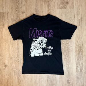Misfits Die Die My Darling Graphic T-Shirt Black Purple White Size M Punk
